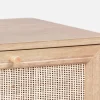 Cassettiera effetto legno e canna da zucchero a 4 cassetti
