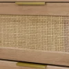 Cassettiera in legno e canna arrotondata, 6 cassetti