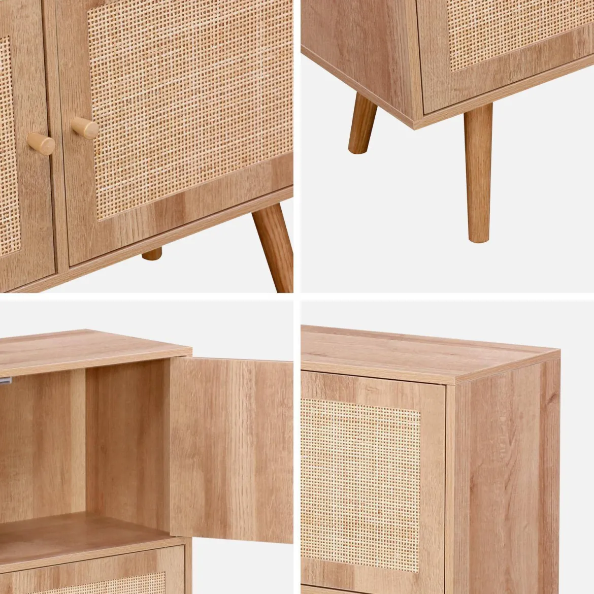 Cassettiera per bambini a 4 ante effetto legno