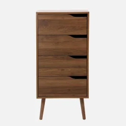 Cassettiera decorata in legno con 4 cassetti