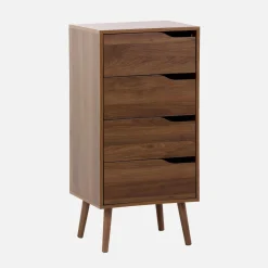 Cassettiera decorata in legno con 4 cassetti