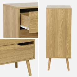 Cassettiera effetto legno, 4 cassetti