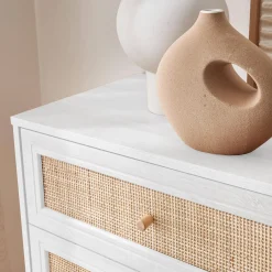 Cassettiera effetto legno e canna a 6 cassetti
