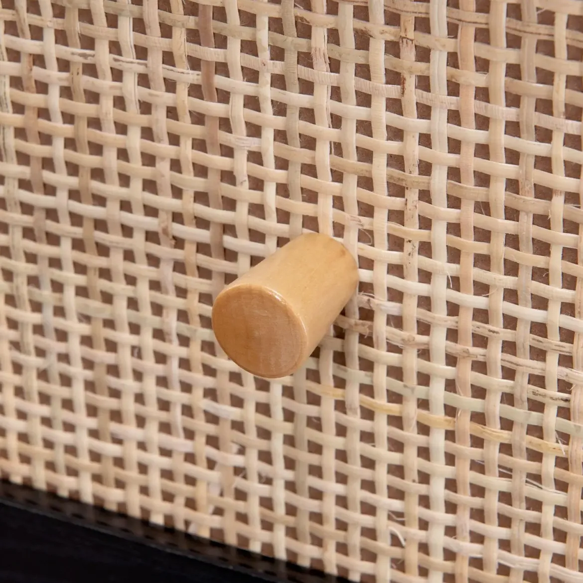 Cassettiera effetto legno e canna 3 cassetti