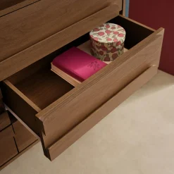 Cassettiera vintage effetto legno 6 cassetti
