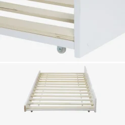 Cassetto letto per bambini Roya in legno di pino naturale
