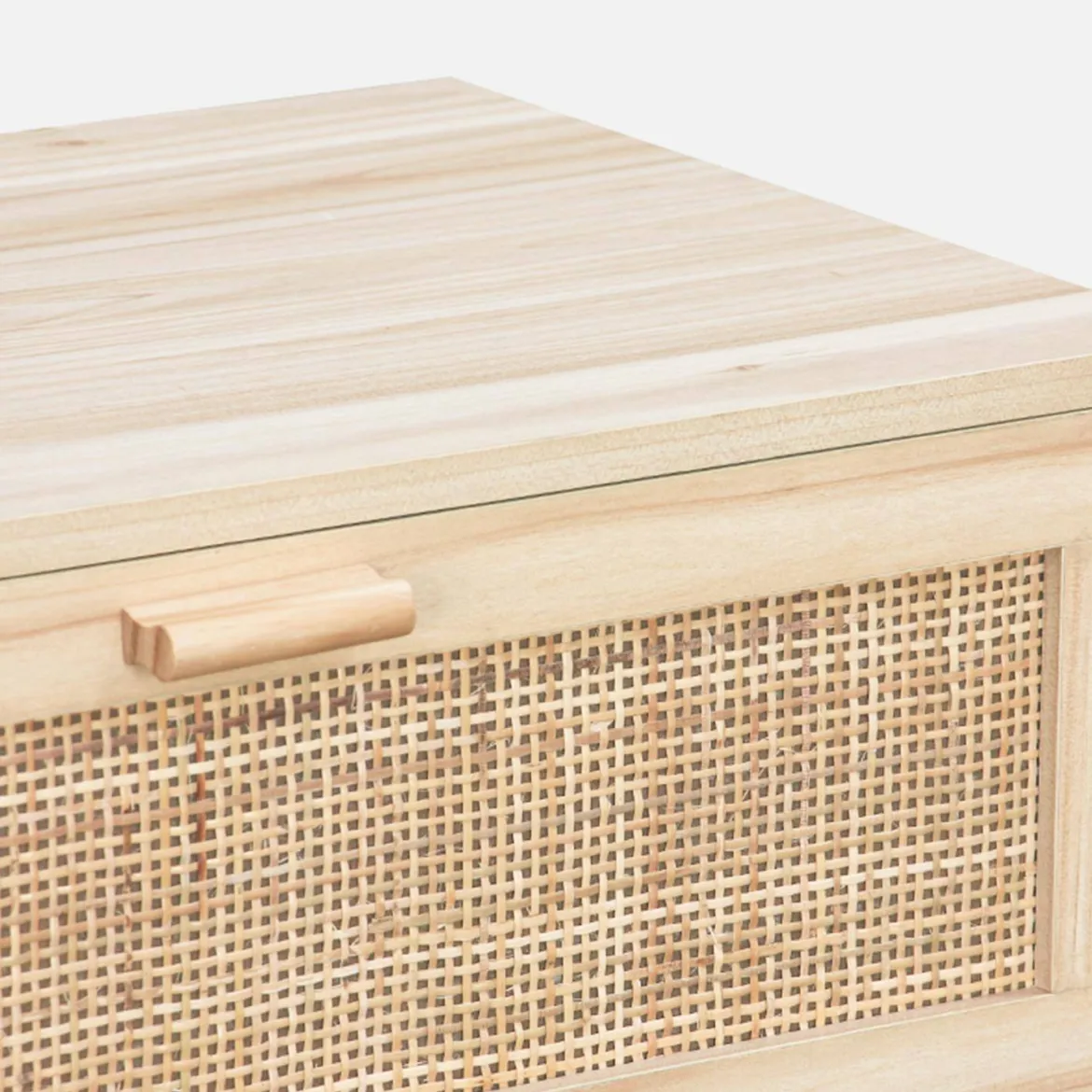 Cassettone con effetto canna e legno a 6 cassetti