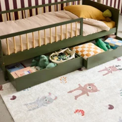 Cassettone letto per bambini Roya in legno di pino, set da 2
