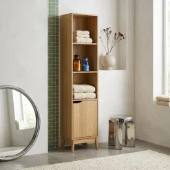 Colonna di stoccaggio per bagno vintage, 3 ripiani