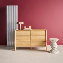 Comò decorazione legno 6 cassetti