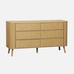 Comò decorazione striato 6 cassetti
