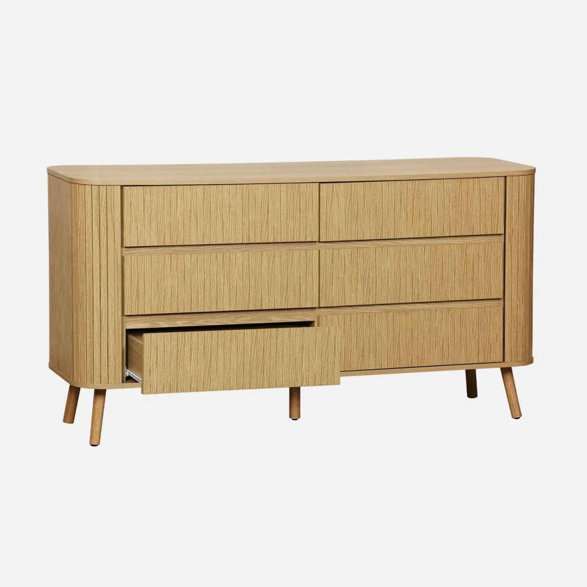 Comò decorazione striato 6 cassetti