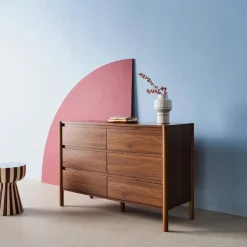 Comò decorazione legno 6 cassetti