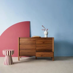 Comò decorazione legno 6 cassetti