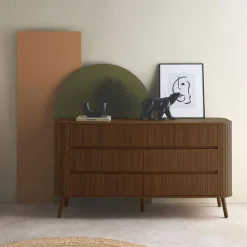 Comò decorazione striato 6 cassetti