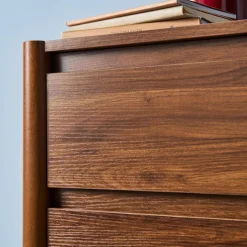 Comodino decorazione legno 2 cassetti