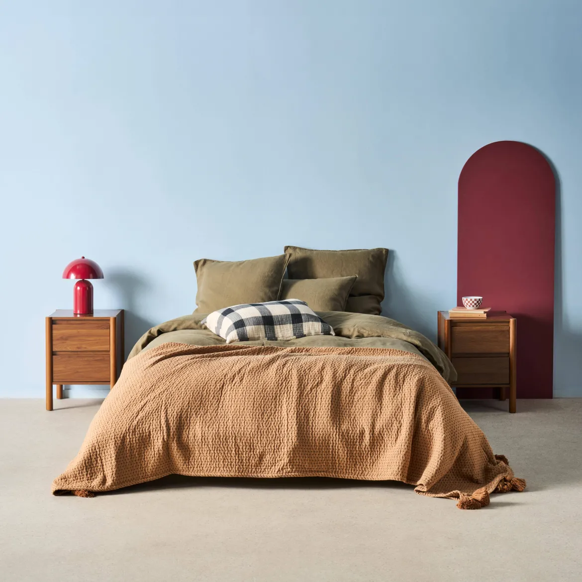 Comodino decorazione legno 2 cassetti