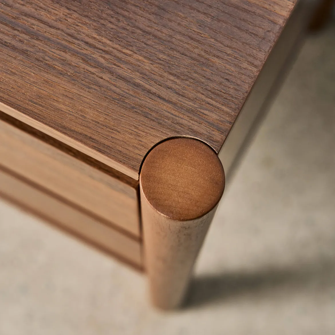 Comodino decorazione legno 2 cassetti
