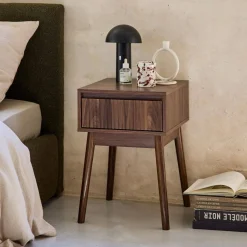 Comodino decorazione legno 1 cassetto