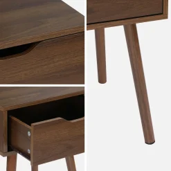Comodino effetto legno 1 cassetto marrone
