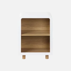 Comodino effetto legno, 2 nicchie