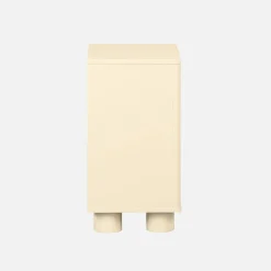 Comodino effetto legno di mango con 1 anta reversibile