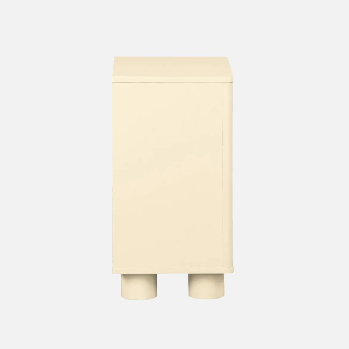 Comodino effetto legno di mango con 1 anta reversibile