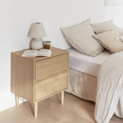 Comodino effetto legno naturale