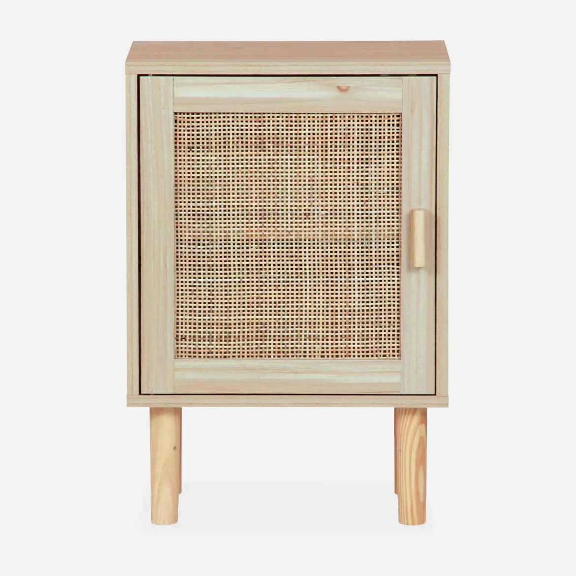 Comodino in canna e legno