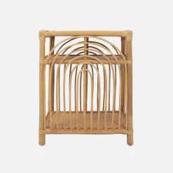 Comodino in rattan 1 ripiano 1 vano portaoggetti
