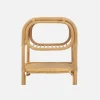 Comodino in rattan naturale curvato 1 ripiano 1 nicchia