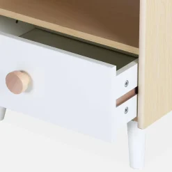 Comodino per bambini effetto legno, bianco