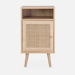 Comodino scandinavo in vimini