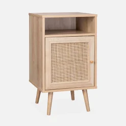 Comodino scandinavo in vimini