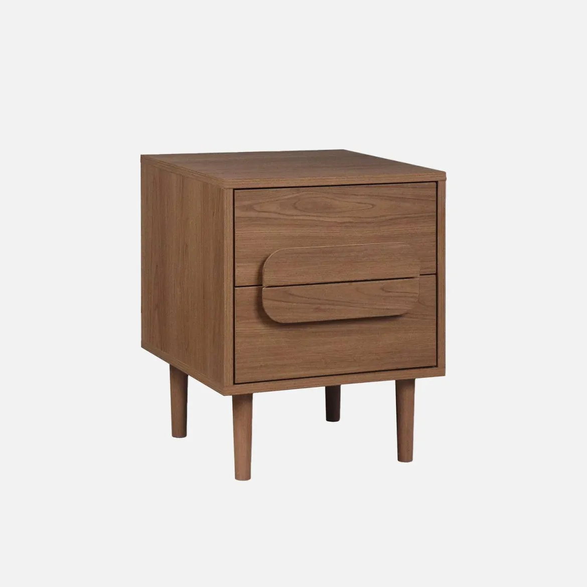 Comodino vintage effetto legno 2 cassetti