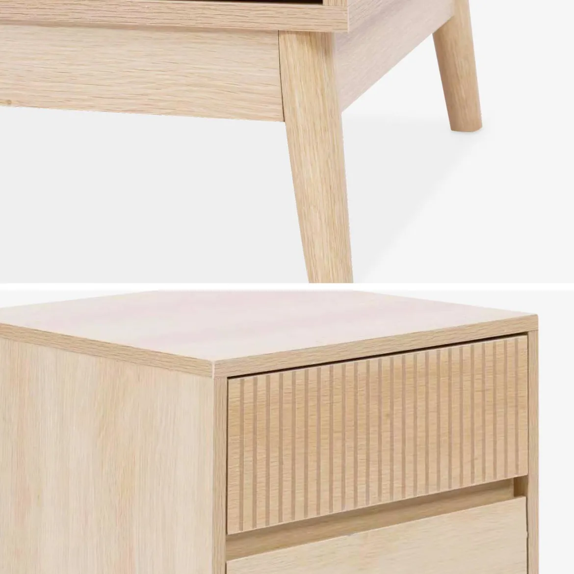 Comodino con 2 cassetti
