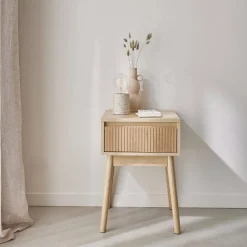 Comodino decorazione legno 1 cassetto