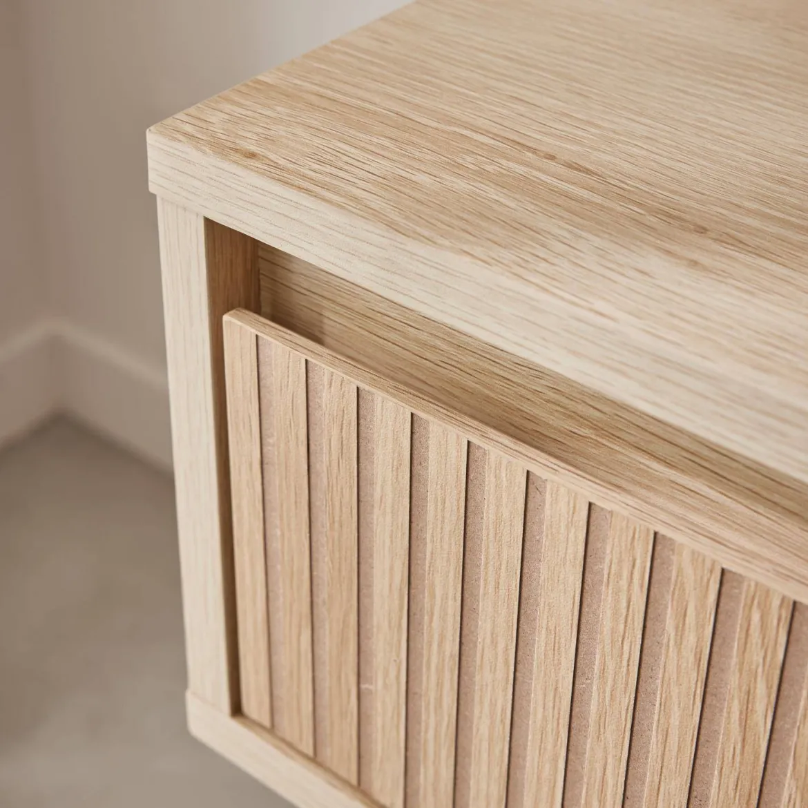 Comodino decorazione legno 1 cassetto