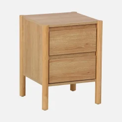 Comodino decorazione legno 2 cassetti
