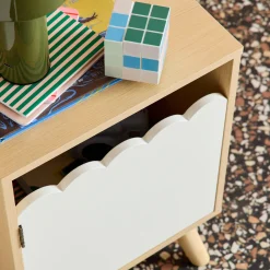 Comodino per bambini decorazione legno 1 anta