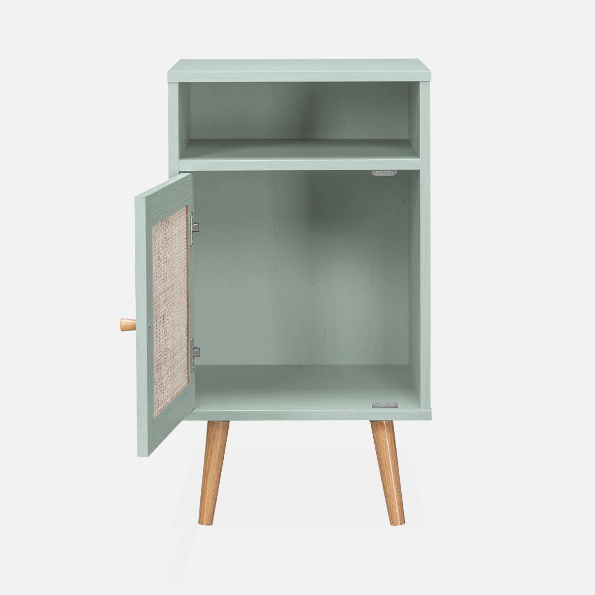 Comodino scandinavo in vimini