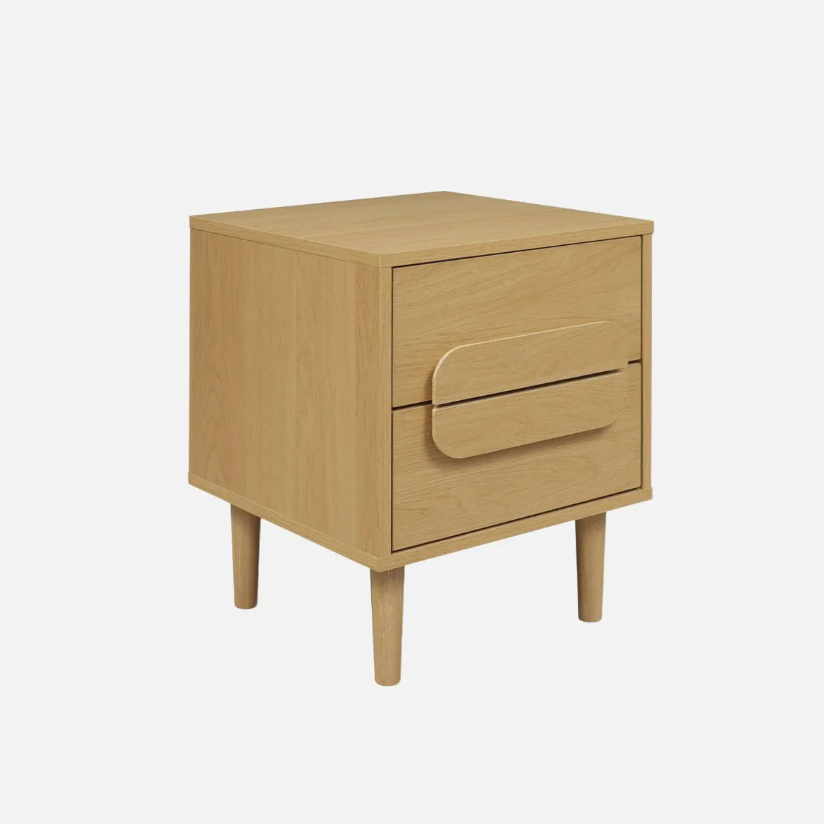 Comodino vintage effetto legno 2 cassetti