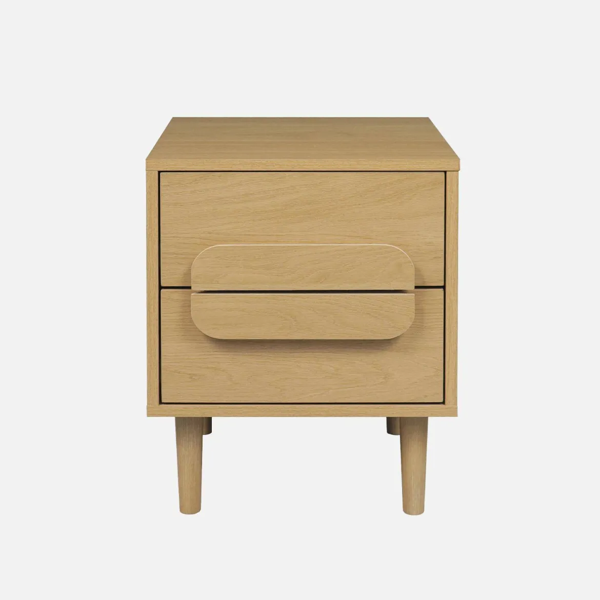 Comodino vintage effetto legno 2 cassetti