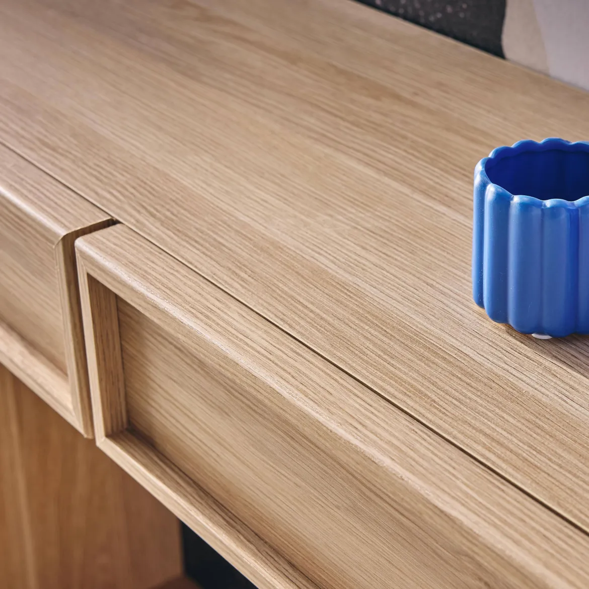 Console effet legno 2 cassetti e ripiano, 100cm