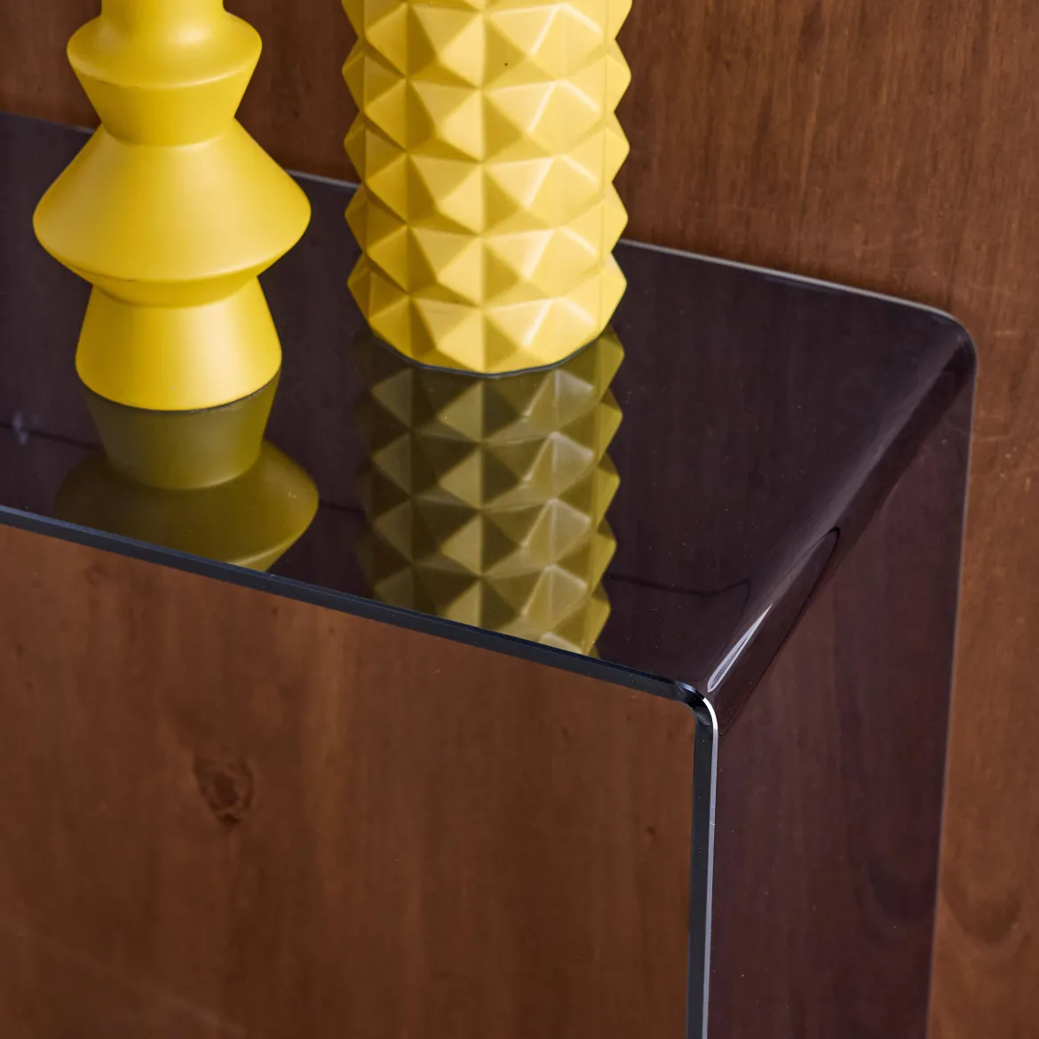Console rettangolare in cristallo temperato, 110cm