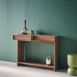 Console effet legno 2 cassetti e ripiano, 100cm