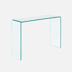 Console rettangolare in cristallo temperato, 110cm