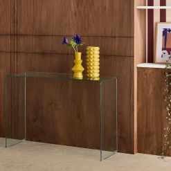 Console rettangolare in cristallo temperato, 110cm