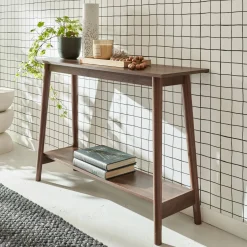 Consolle scandinava effetto legno di noce, 110cm