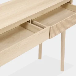 Consolle effetto legno 2 cassetti, 100cm